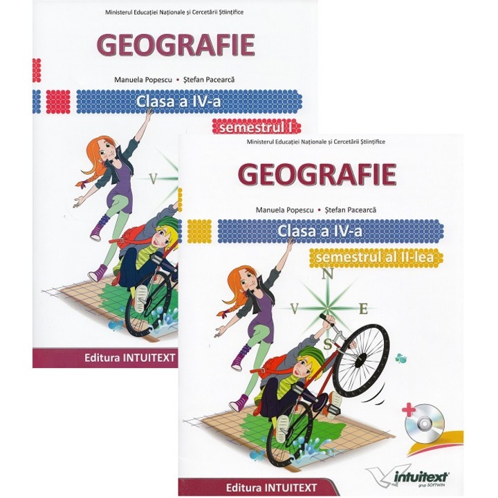 Geografie - Clasa 4 Sem. 1+2 - Manual + Cd - Manuela Popescu, Stefan Pacearca