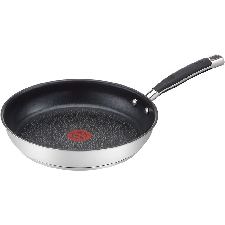 Tefal Gourmet Series magas serpenyő, 24 cm, tapadásmentes, indukciós főzőlaphoz, termospot, ezüst/fekete