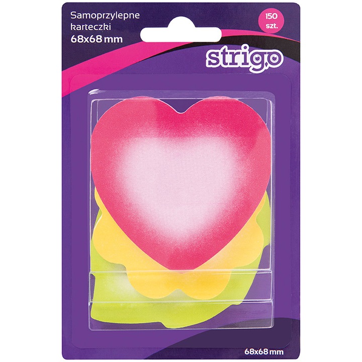 Самозалепващи се листчета Strigo, 3 форми, 150 броя