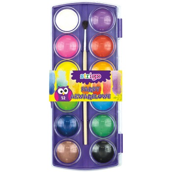 Acuarele Strigo Cu Pensula, 12 Culori Acuarele Strigo Cu Pensula, 12 Culori