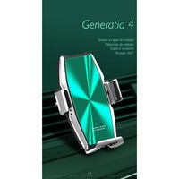 Incarcator wireless auto automat, Loowoko™ S9, de masina, cu prindere in grila de ventilatie, acoperit cu sticla, senzor de apropiere, 15W Fast Charge, compatibil Samsung, Apple, Huawei, Sony, Nokia, Xiaomi, Lenovo, Oppo, Negru