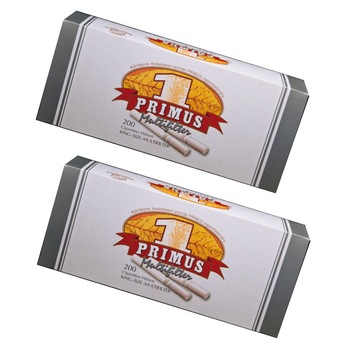 Tuburi Primus 400 bucati cu filtru alb carbon 2x 200 bucati Tuburi Primus 400 bucati cu filtru alb carbon 2x 200 bucati