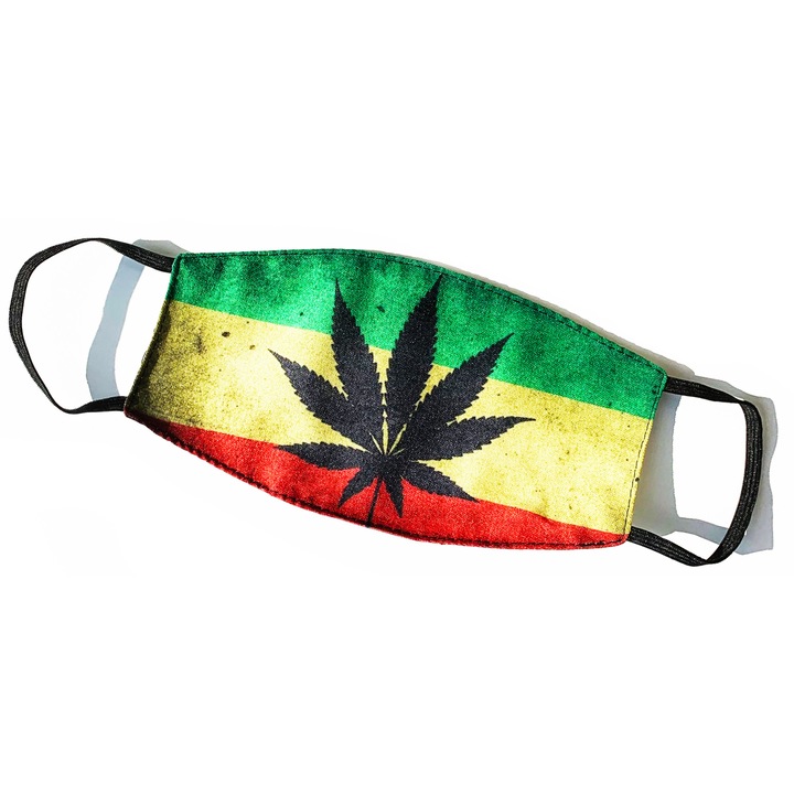 Cannabis-Zászló mintás sima szájmaszk