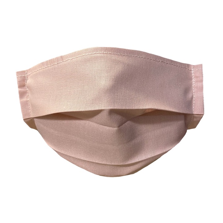 Masca protectie reutilizabila pentru copii, bumbac, asigura o buna respiratie, roz prafuit