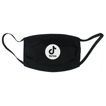Masca personalizata Mayka reutilizabila, pentru copii 9-12 ani, din material textil, cu imprimeu ”TIkTok” , neagra Masca personalizata Mayka reutilizabila, pentru copii 9-12 ani, din material textil, cu imprimeu ”TIkTok” , neagra