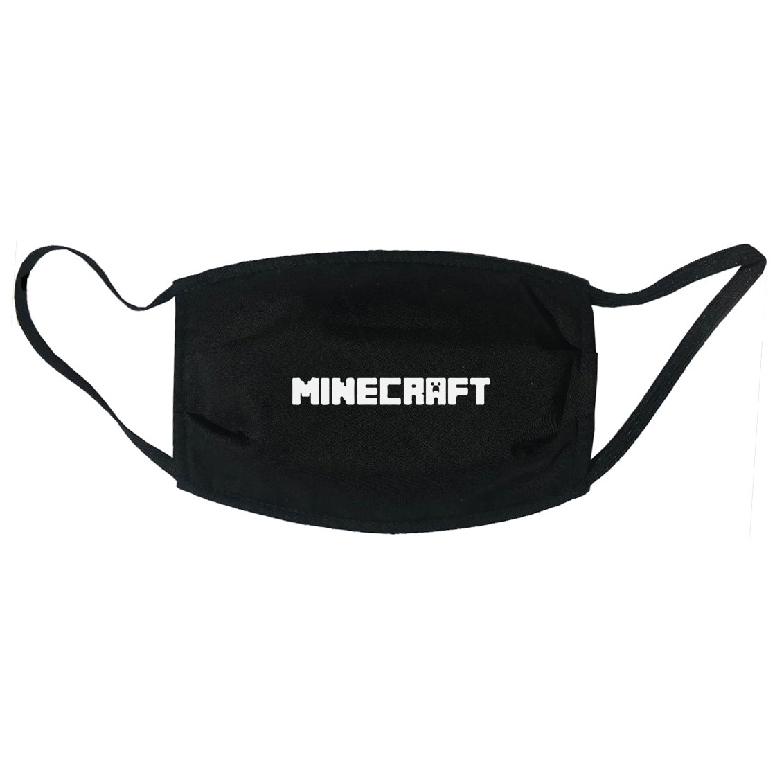 Masca personalizata Mayka reutilizabila, pentru copii 9-12 ani, din material textil, cu imprimeu ”Minecraft” , neagra