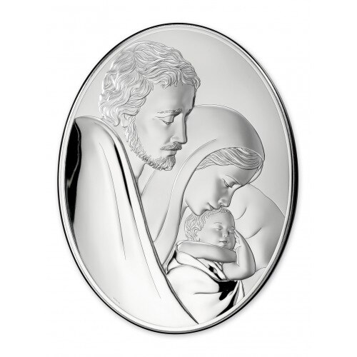 Icoana Argint Ovala Sfanta Familie 7x9cm ClassGifts