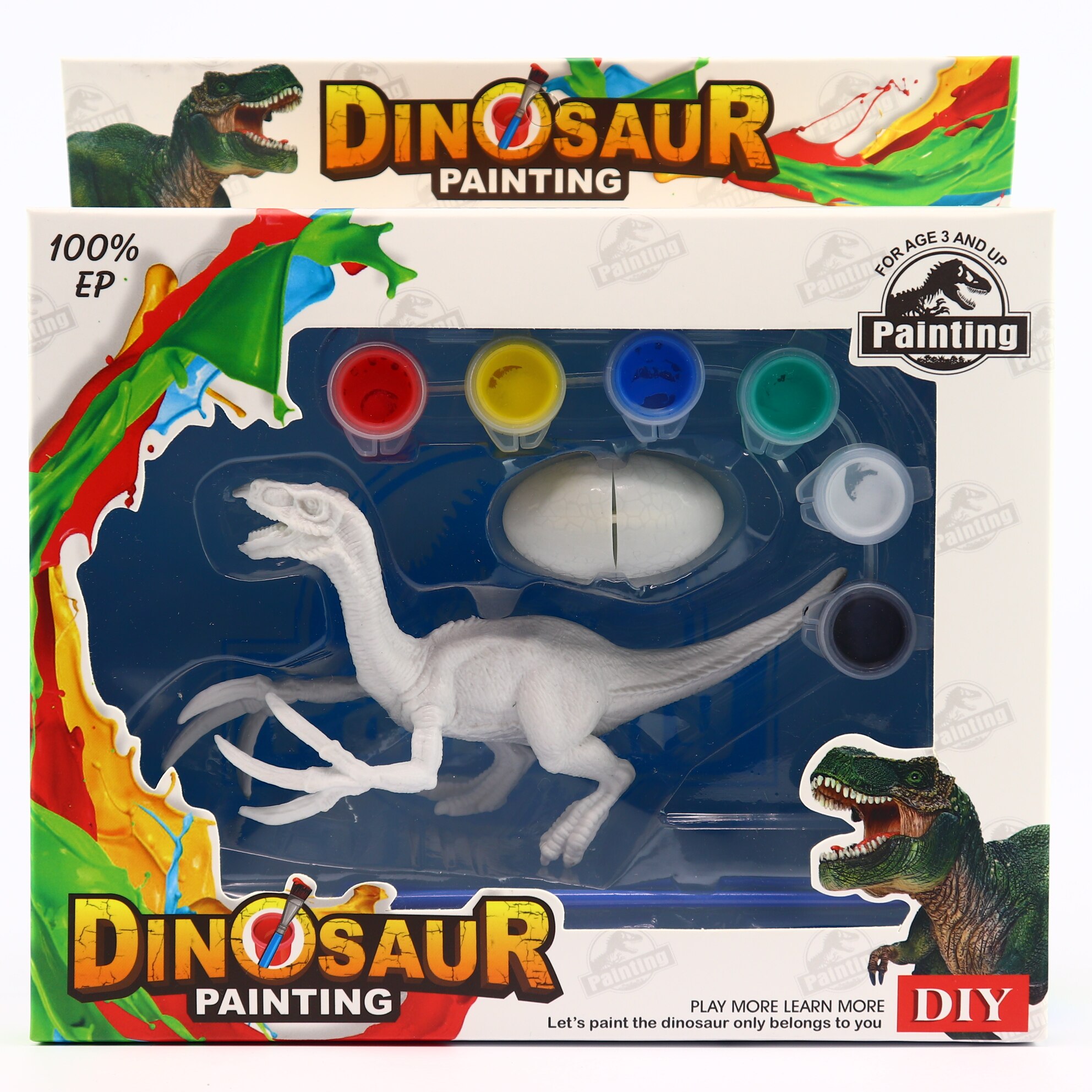 Set de Pictat Figurina in miniatura Dinozaur - Velociraptor, tempera, culori acrilice