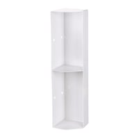 Etajera de colt pentru baie, 5x5.5x55 cm Arly Plastic Alb