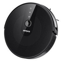 Aspirator robot amXea E37 Negru, Wi-Fi app, smart memory, navigare giroscopica, multi-suprafete, curatare uscata, perie centrala