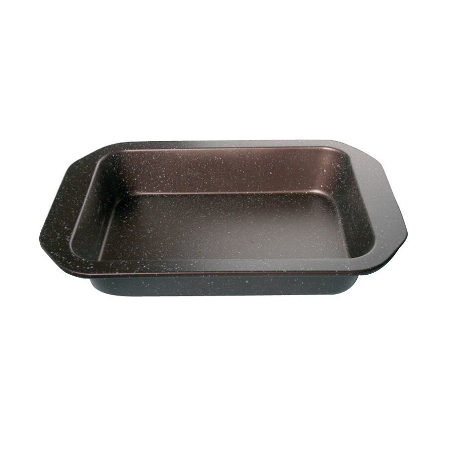 Tava pentru cuptor, Elekom EK J62 3, Acoperire cu particule de piatra, 39 x 27 x 6 cm, Maro