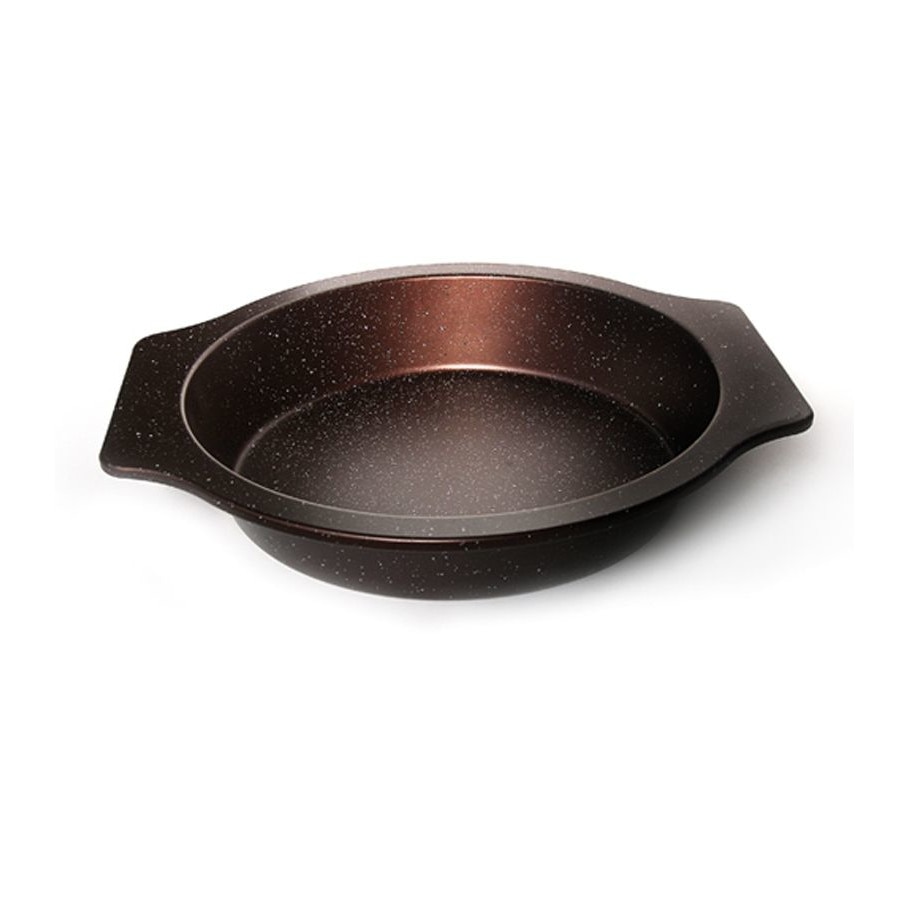 Tava pentru cuptor, Elekom EK J63 2, Acoperire cu particule de piatra, 37 x 34 x 6 cm, Maro