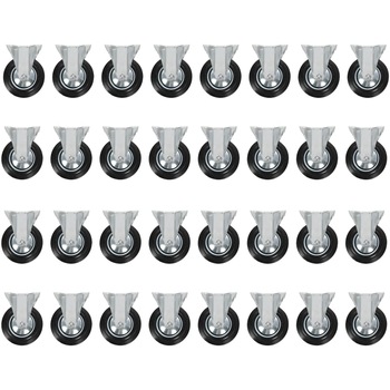 Set de 32 roti fixe cu greutate maxima de 150 kg vidaXL, Metal, 135 x 105 mm, Negru Set de 32 roti fixe cu greutate maxima de 150 kg vidaXL, Metal, 135 x 105 mm, Negru