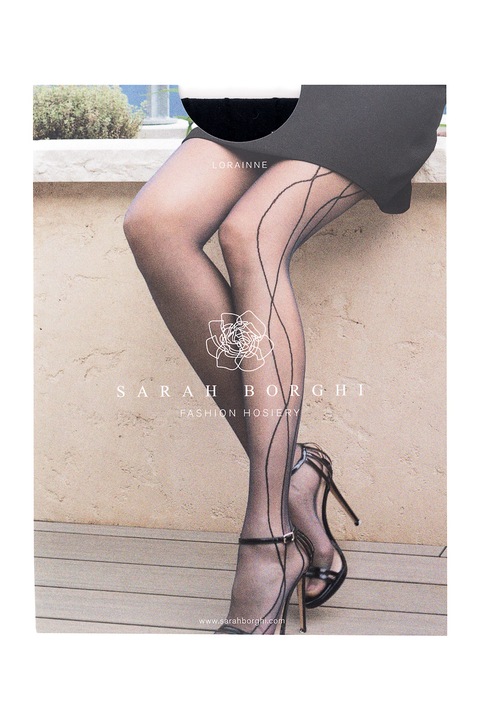 Dres cu dungi ondulate pe lateral, Sarah Borghi, Lorainne, Negru