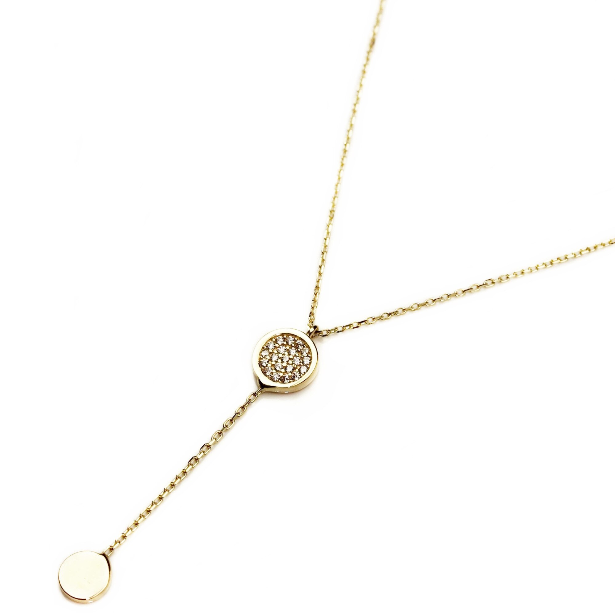 Lant din aur galben 14k, Circles