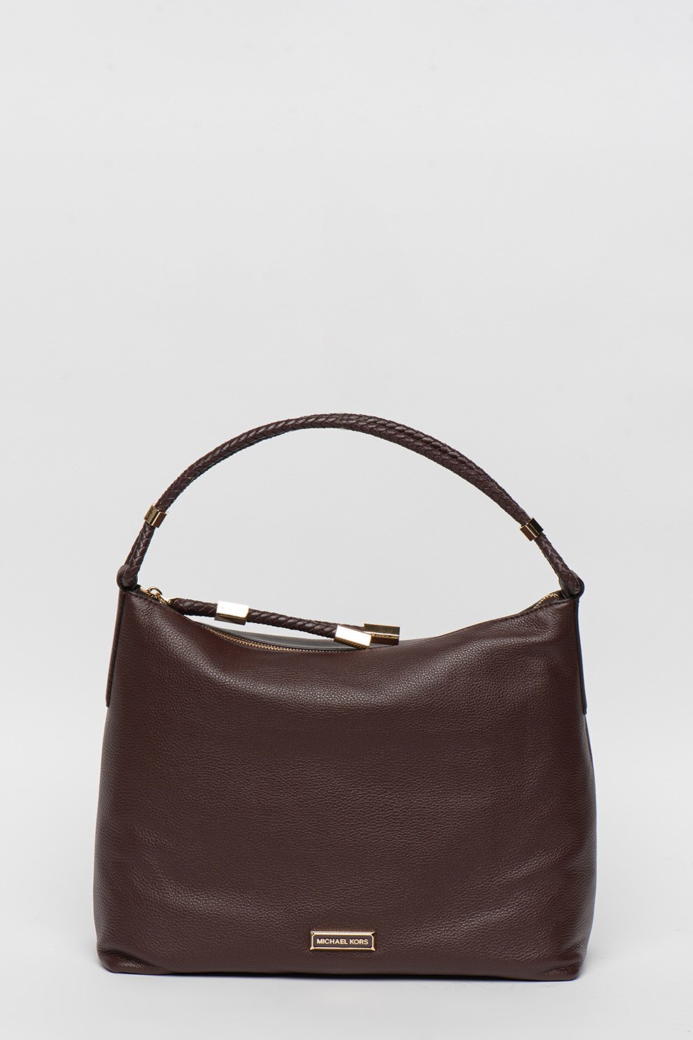 Michael Kors, Geanta de piele cu bareta de umar Lexington, Violet aubergine