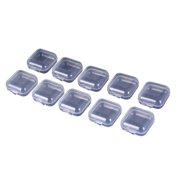 Set 10 cutiute plastic transparente cu capac si auto-inchidere 3,5cm x 3,5cm x 1,7cm pentru bijuterii, folii sticla smartphone, carduri memorie Set 10 cutiute plastic transparente cu capac si auto-inchidere 3,5cm x 3,5cm x 1,7cm pentru bijuterii, folii sticla smartphone, carduri memorie