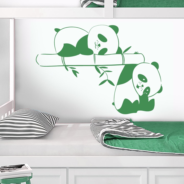 HomeTATTOO - Pandák Falmatrica, faltetoválás 85x60cm Zöld