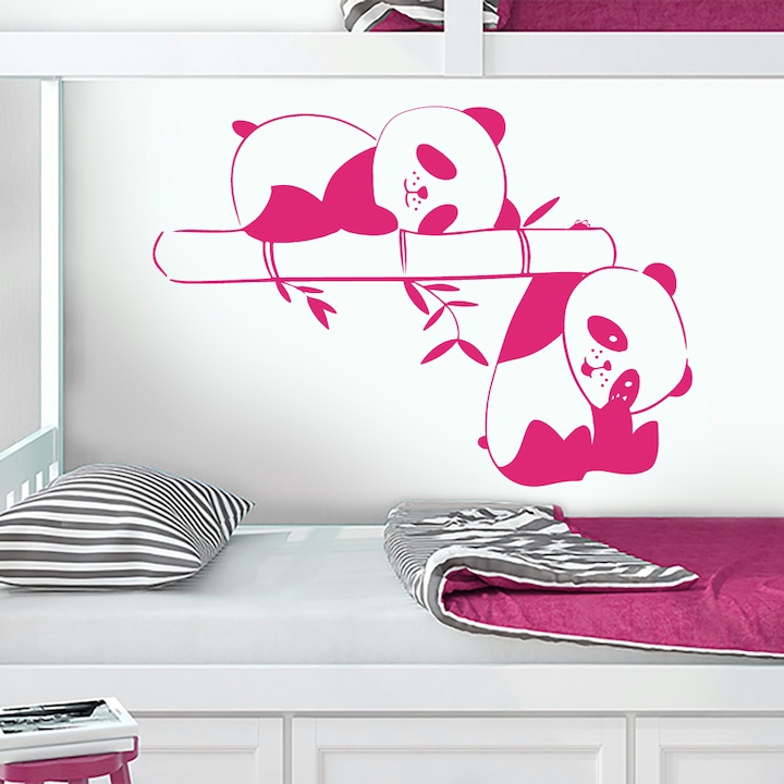 homeTATTOO - Pandák Falmatrica, faltetoválás 85x60cm Pink