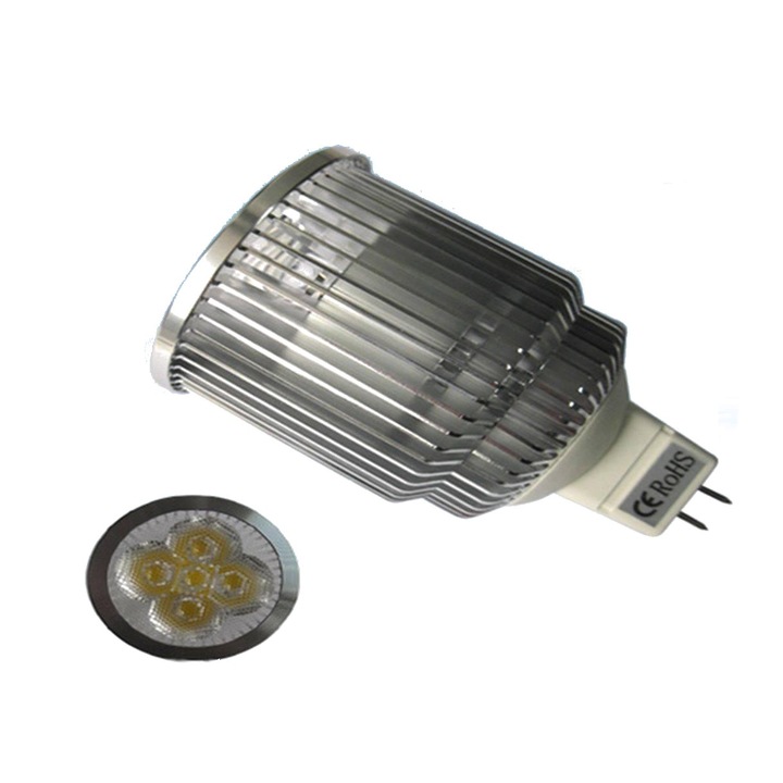 Енергоспестяваща MR16 светодиодна LED лампа тип луничка, Flexzon, 5W, 40000часа