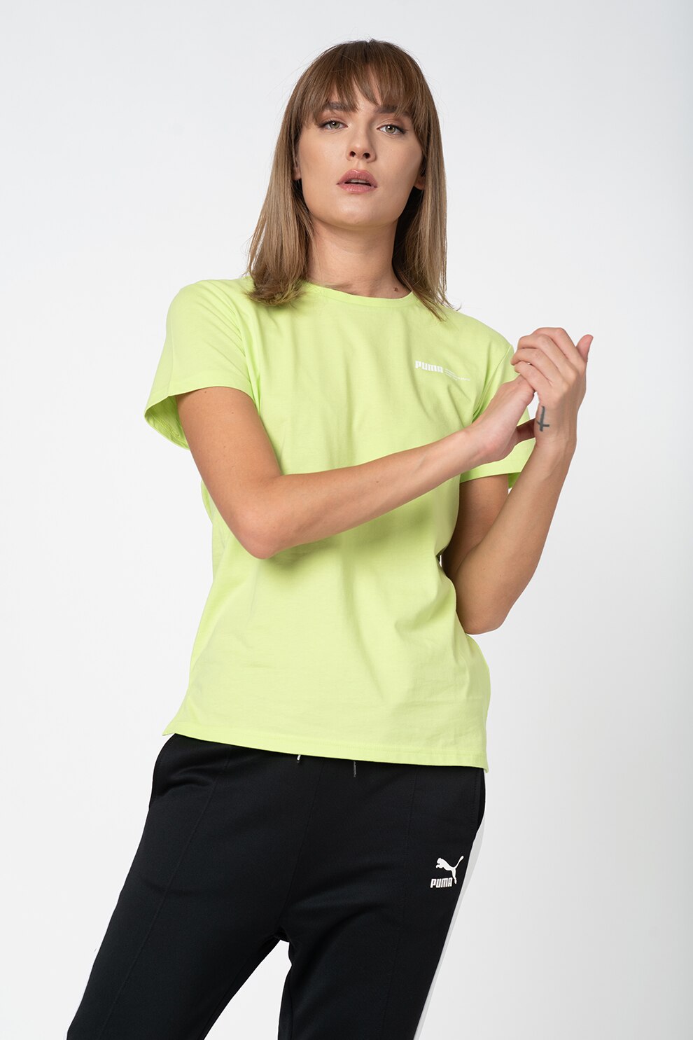 Puma, Tricou cu decolteu la baza gatului, Verde fistic