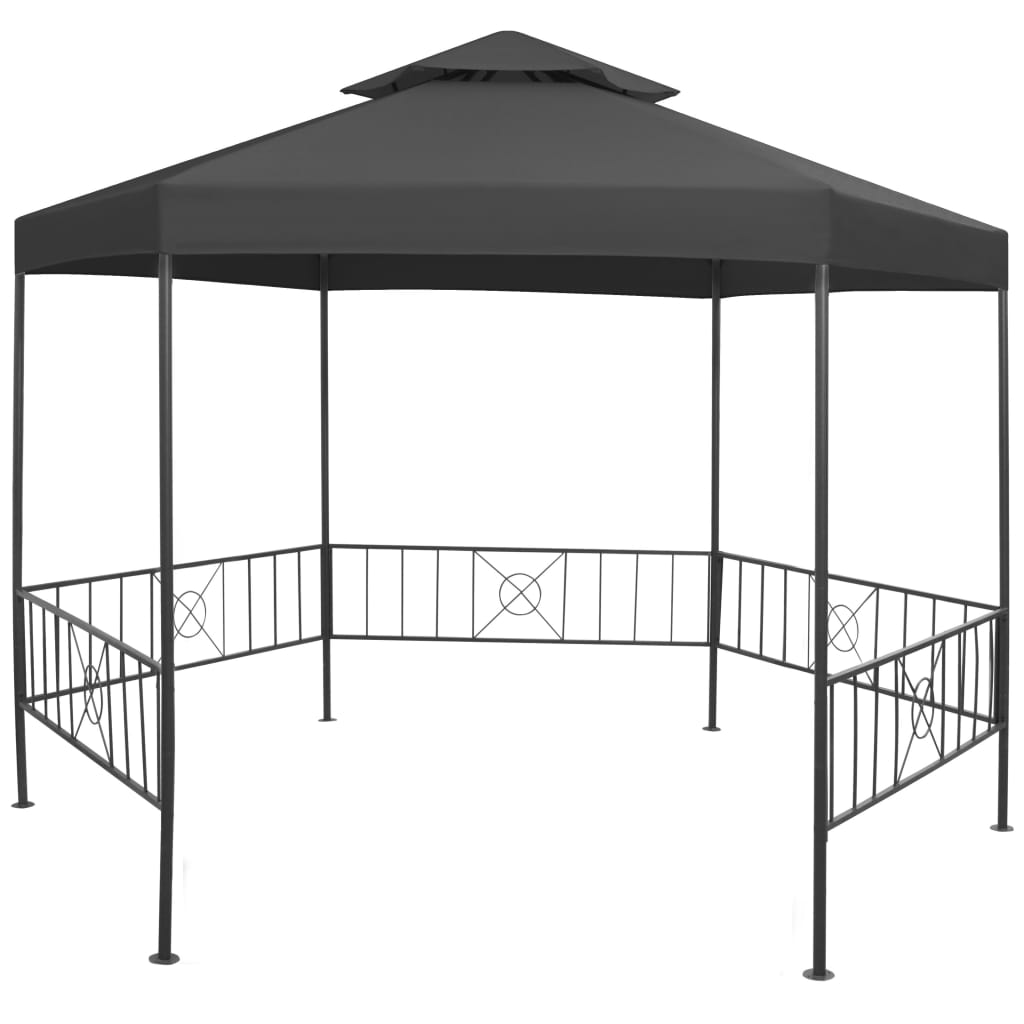 Pavilion de gradina, vidaXL, Tesatura, 323x275x265 cm, Antracit