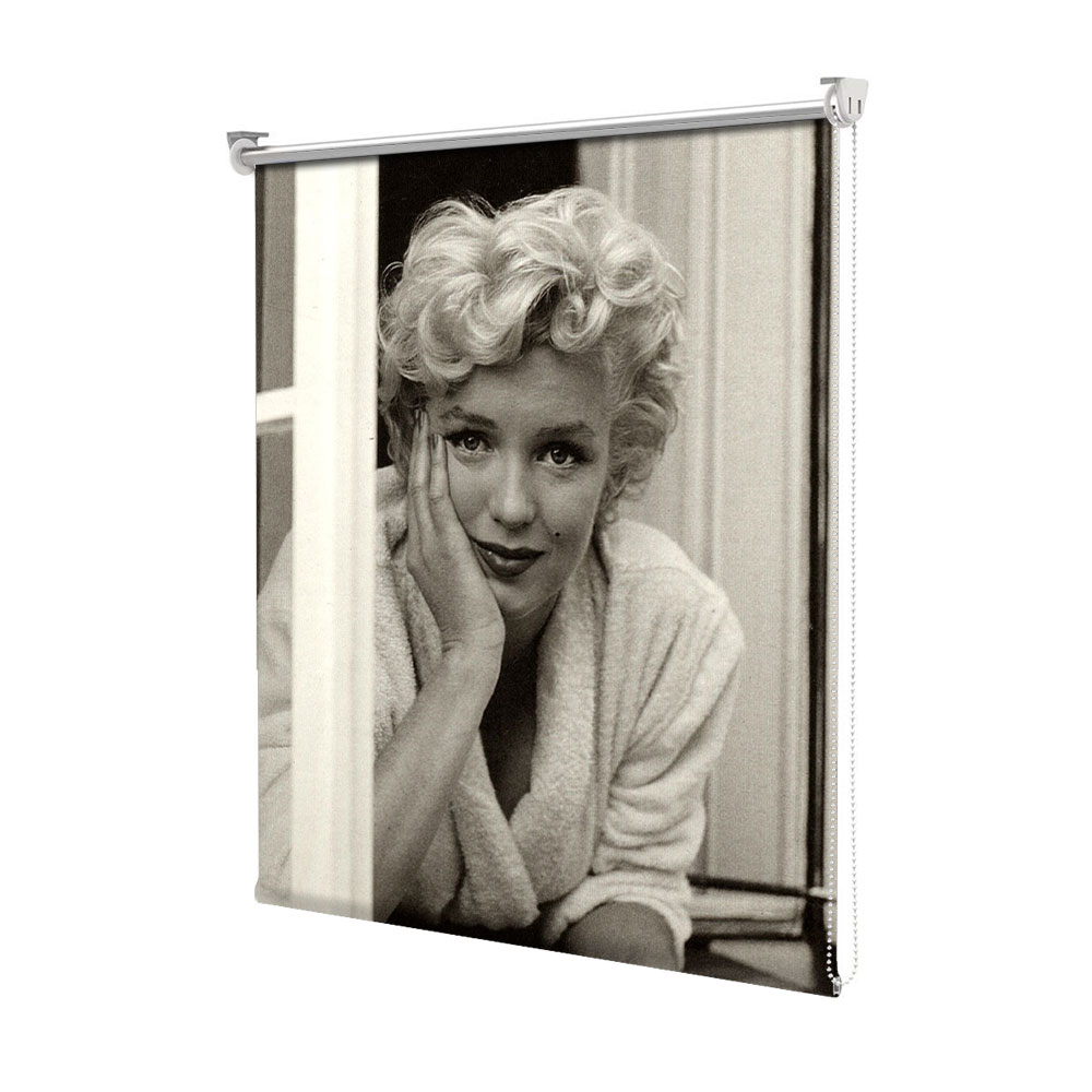 Rolete Art Shade tip Jaluzele cu Rulou si sistem inclus, Marilyn Monroe la geam, Decoratiuni, Latime 45 cm x Inaltime 130 cm