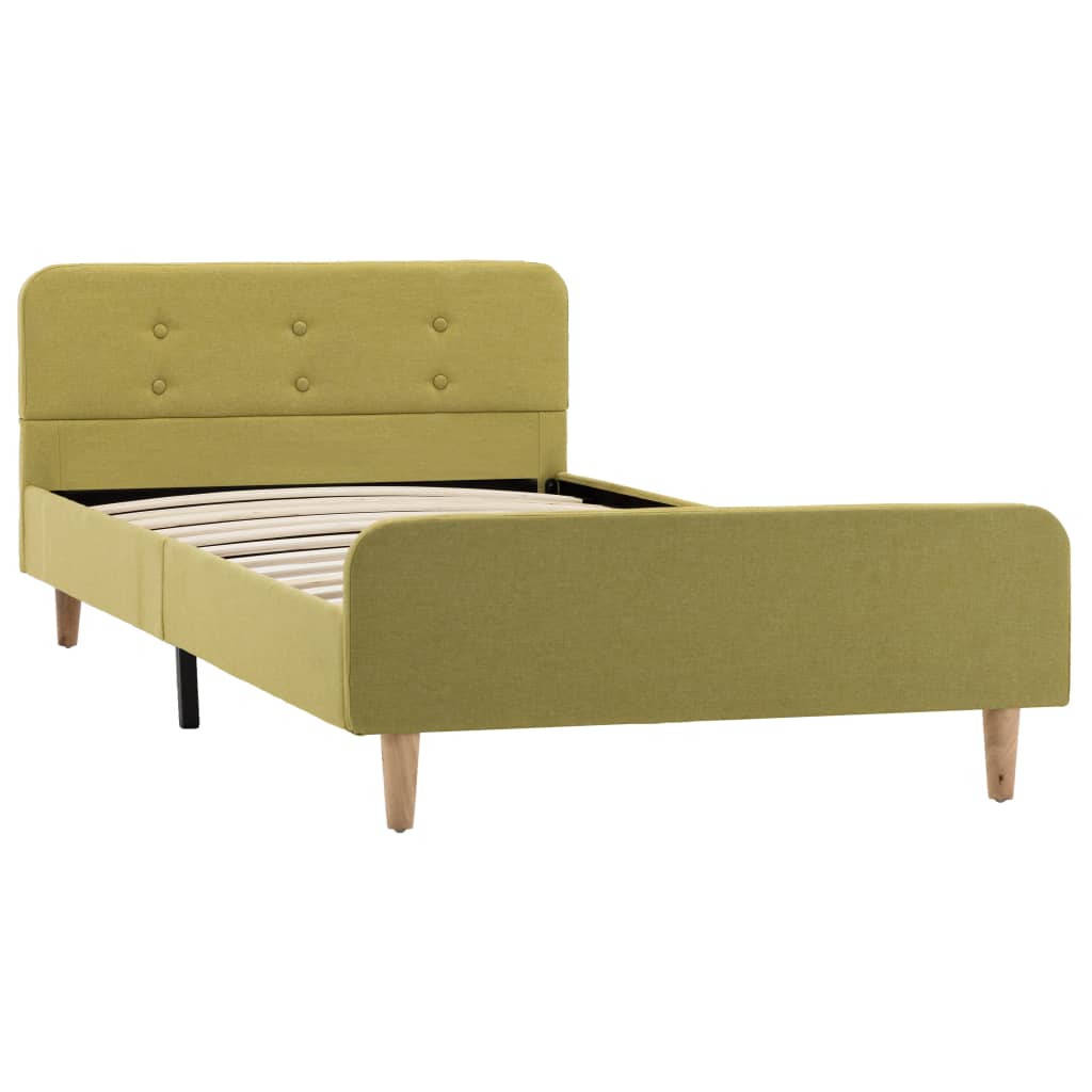 Cadru de pat tapitat vidaXL, Tesatura, 100 x 200 cm, Verde