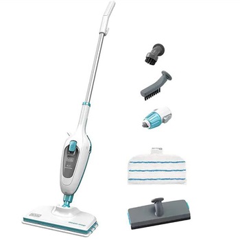 Mop cu aburi 5 in 1, BLACK & DECKER FSM13E5-QS, 0.38l, 1300W, alb-verde Mop cu aburi 5 in 1, BLACK & DECKER FSM13E5-QS, 0.38l, 1300W, alb-verde