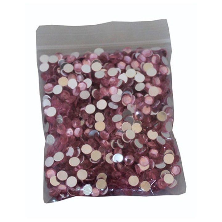 Pietre acrilice decorative, 5mm, 25 g, Plain Hot Pink, Vivo