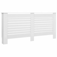 Masca de calorifer cu sipci orizontale, vidaXL, MDF, 172 x 19 x 81.5 cm, Alb