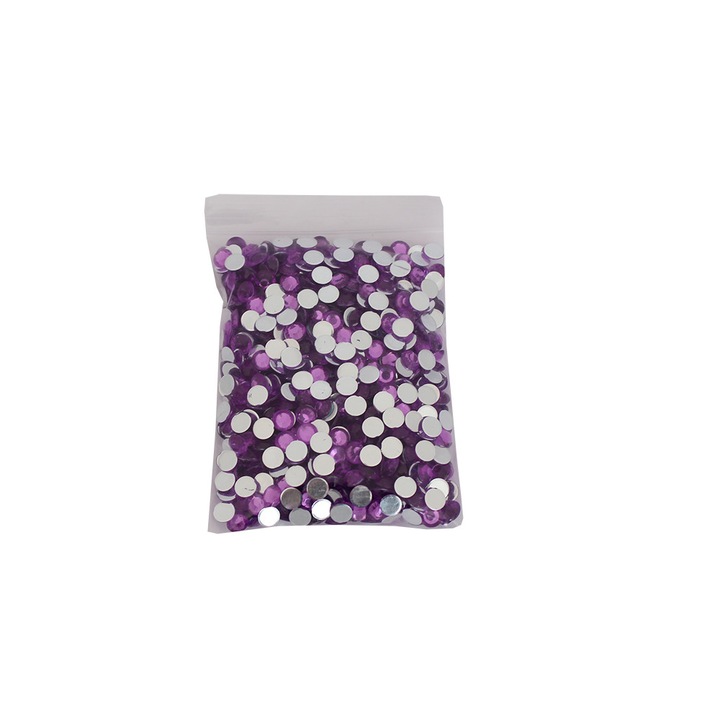 Pietre acrilice decorative, 6 mm, 35 g, Purple, Vivo
