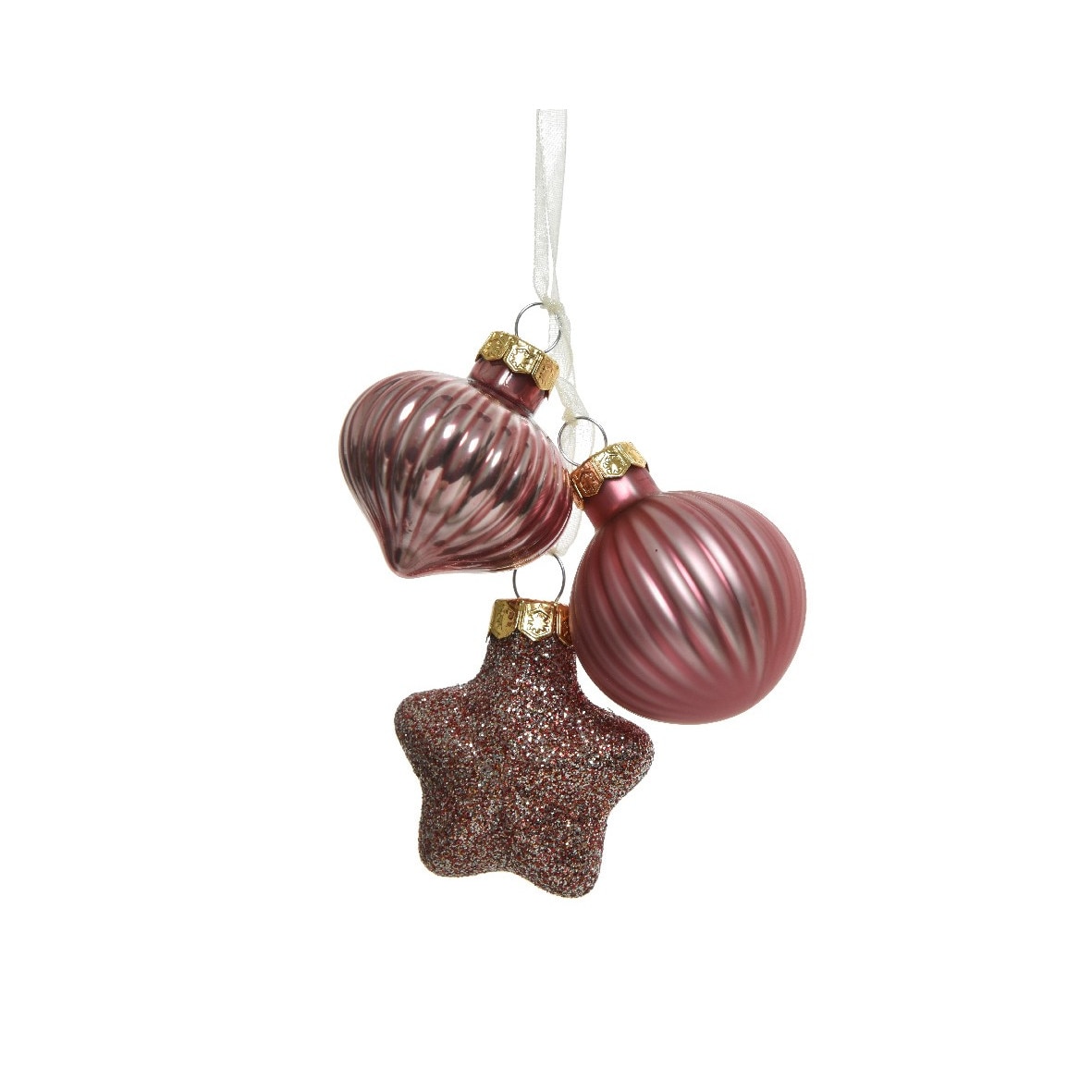 Set globuri roz, tip ghirlanda, 4 cm