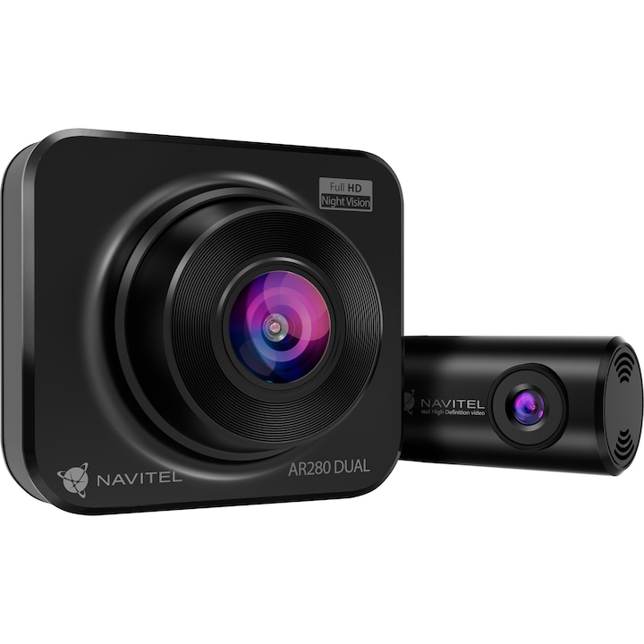 Navitel AR280 DUAL Autós kamera, Night Vision, első kamera FullHD, kijelző 2, láthatóság 140° + másodlagos hátsó kamera HD