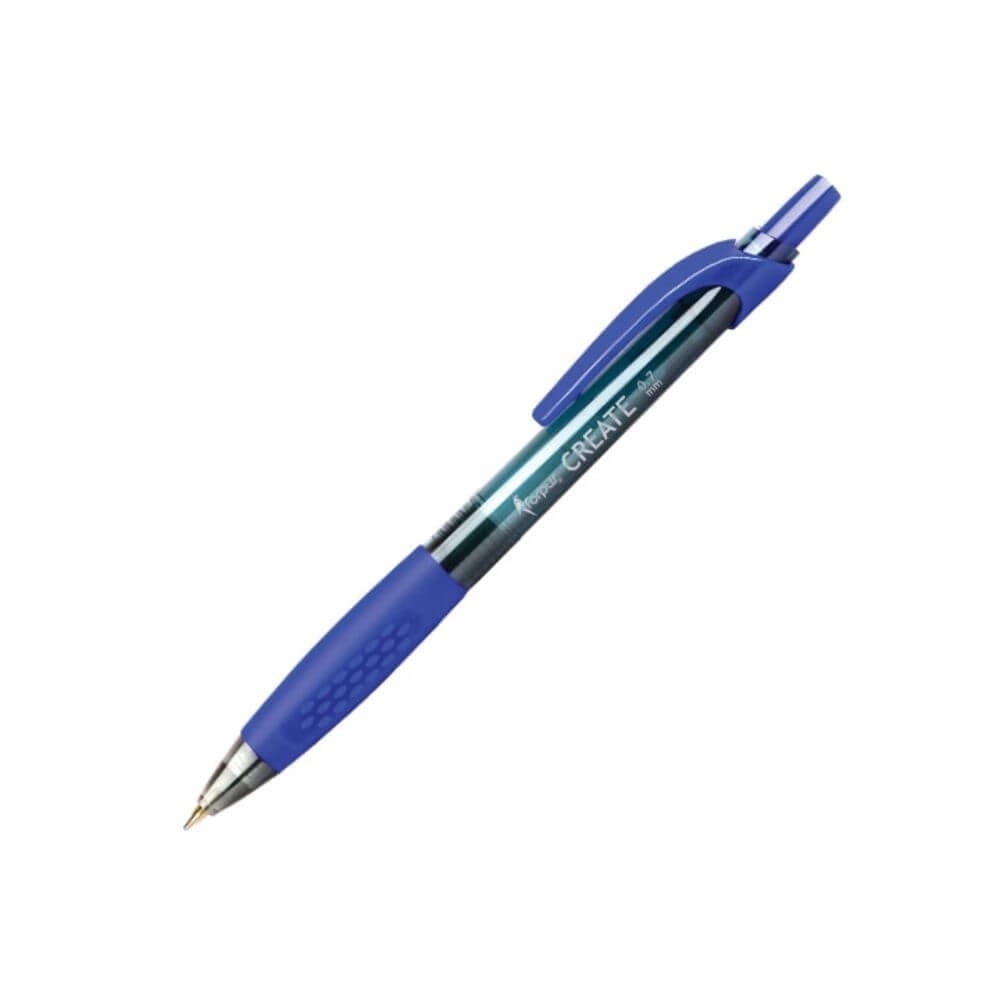 Set 12 Pixuri FORPUS Create, Mina Albastra, Varf 0.7 mm, Mecanism si Corp Albastru din Plastic cu Grip Ergonomic