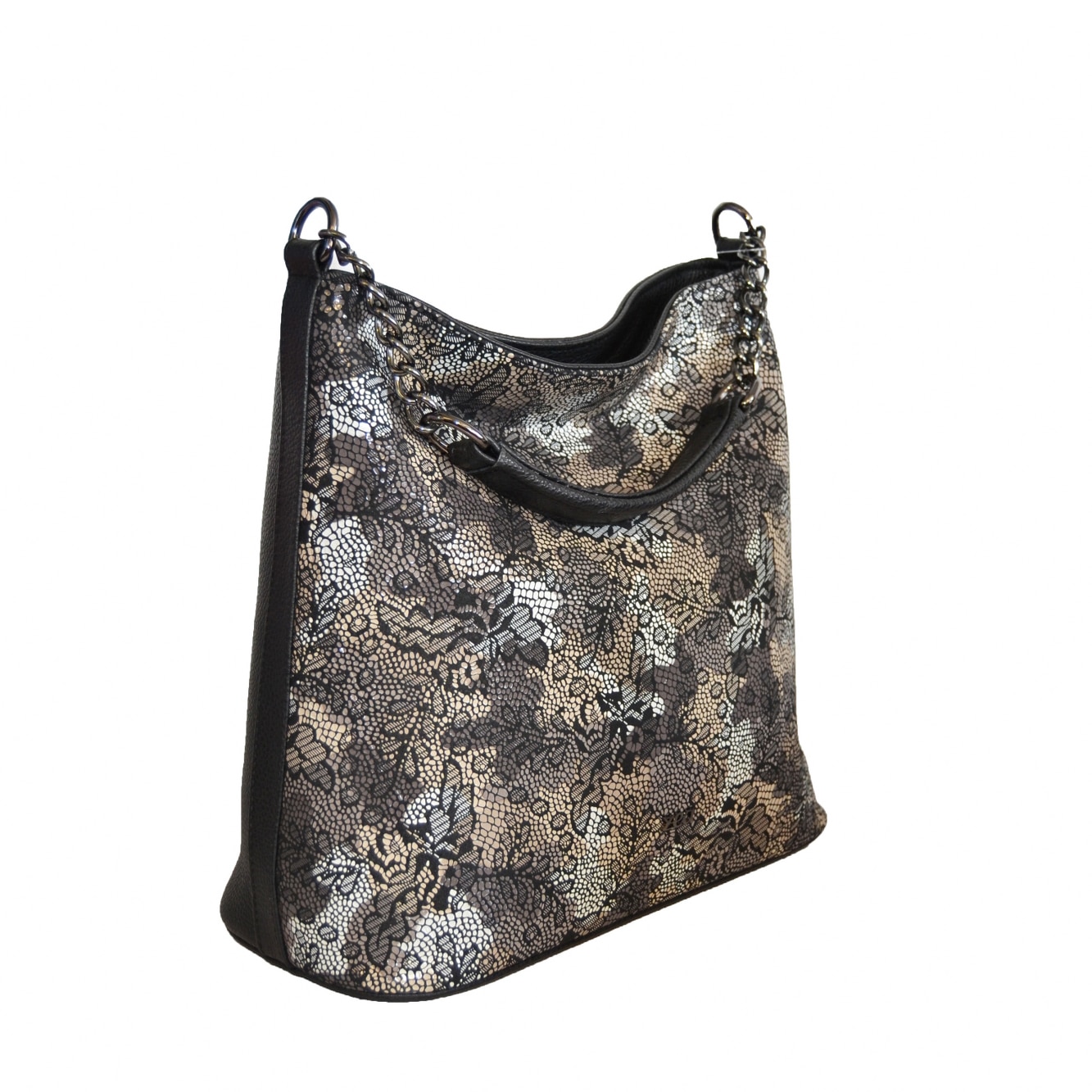 Geanta dama,Zea negru floral bej,32x14x32