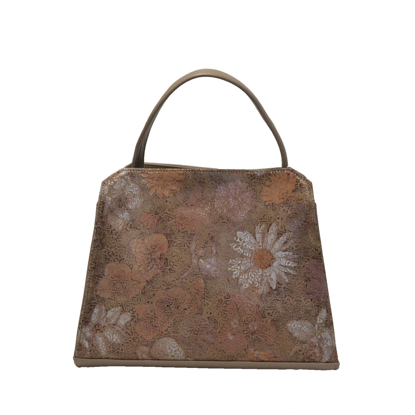 Geanta dama,Zea,grej floral,24x12x31
