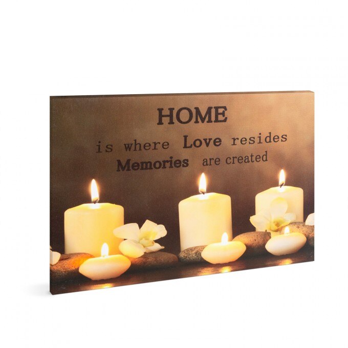 Tablou de Craciun, cu LED, cu agatatoare de perete, Baterii 2 x AA, Dimensiuni 30 x 40 x 1,5 cm