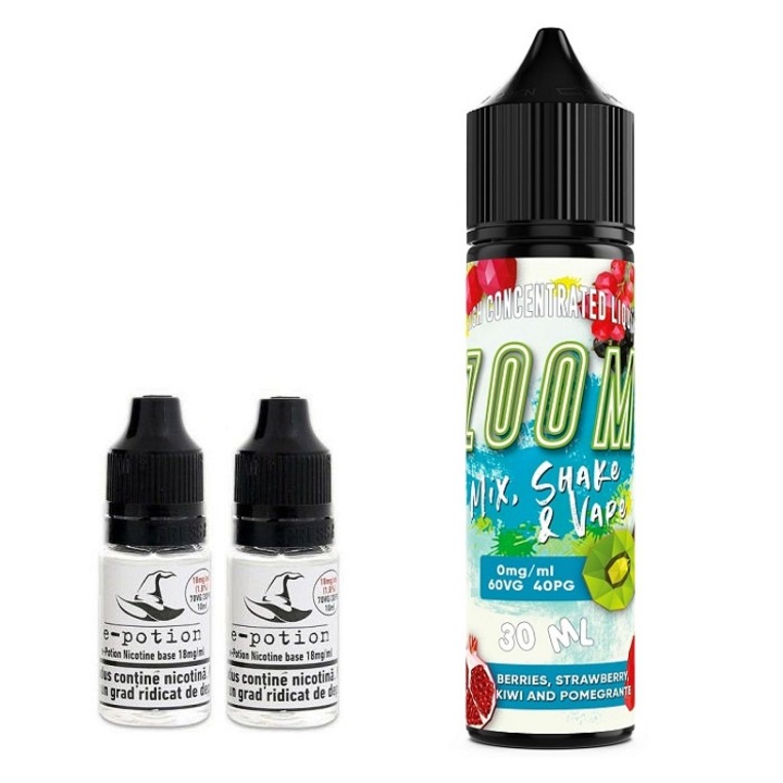 Pachet Lichid tigara electronica premium Zoom, 8mg/ml, 50ml cu nicotina, Lichid Tigara Electronica premium cu nicotina Smokemania Lichid tigara electronica