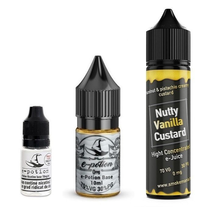 Pachet Lichid tigara electronica premium Nutty Vanilla Custard 3mg 60ml cu nicotina , Lichid Tigara Electronica premium cu nicotina Smokemania Lichid tigara electronica
