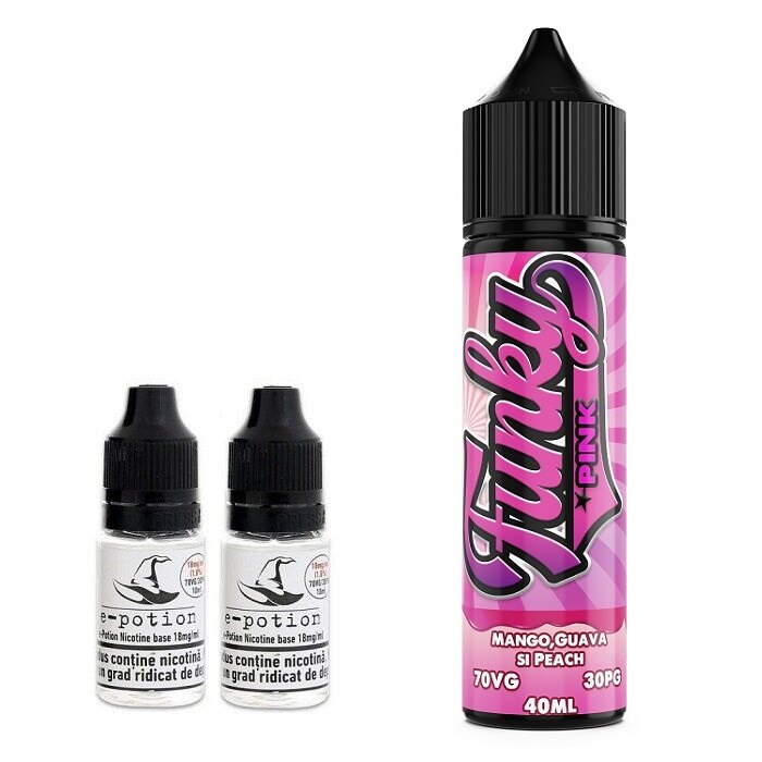Pachet Lichid tigara electronica premium Funky Pink 6mg 60ml cu nicotina , Lichid Tigara Electronica premium cu nicotina Smokemania Lichid tigara electronica