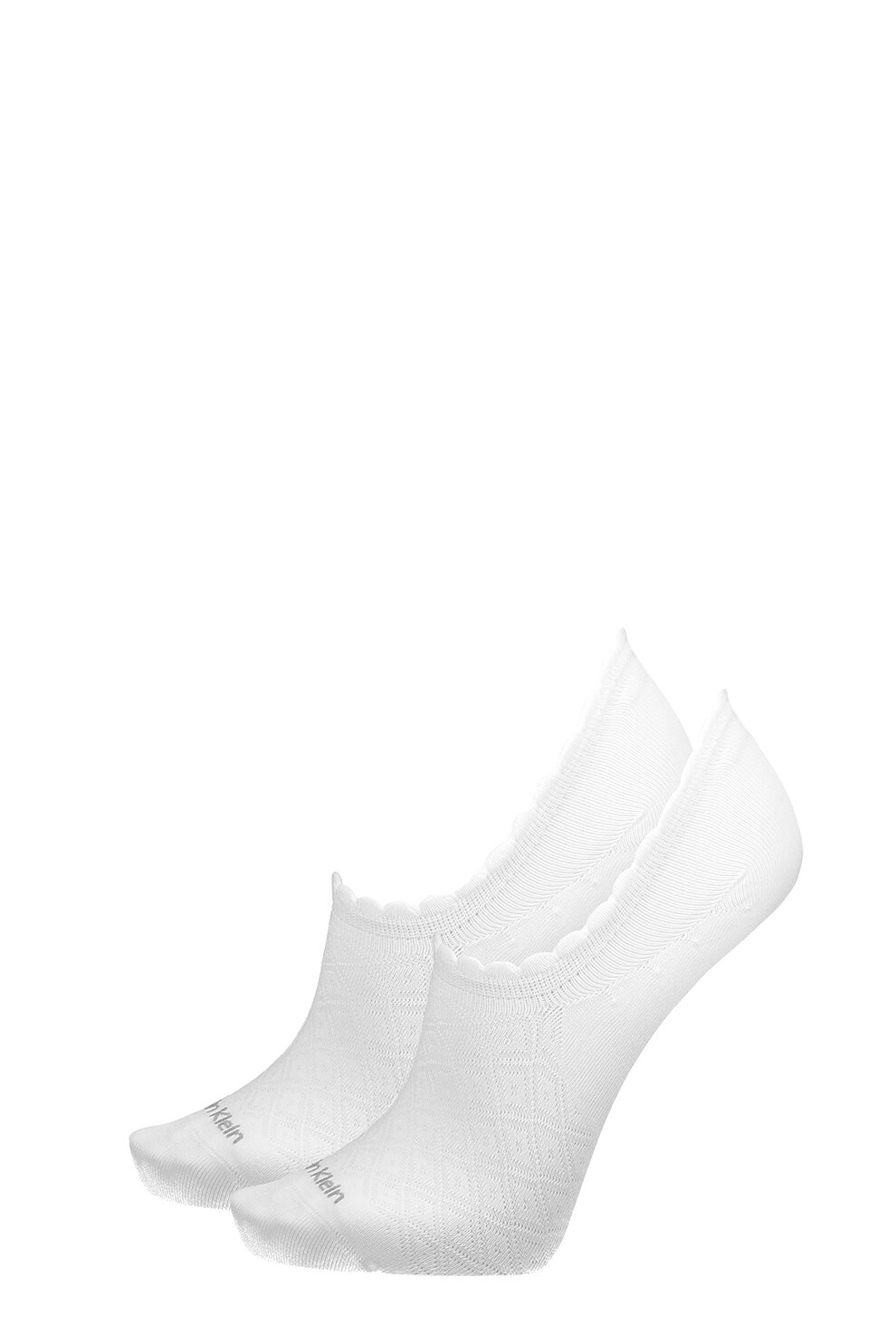 CALVIN KLEIN, Set de sosete foarte scurte cu logo - 2 perechi, Alb, One Size