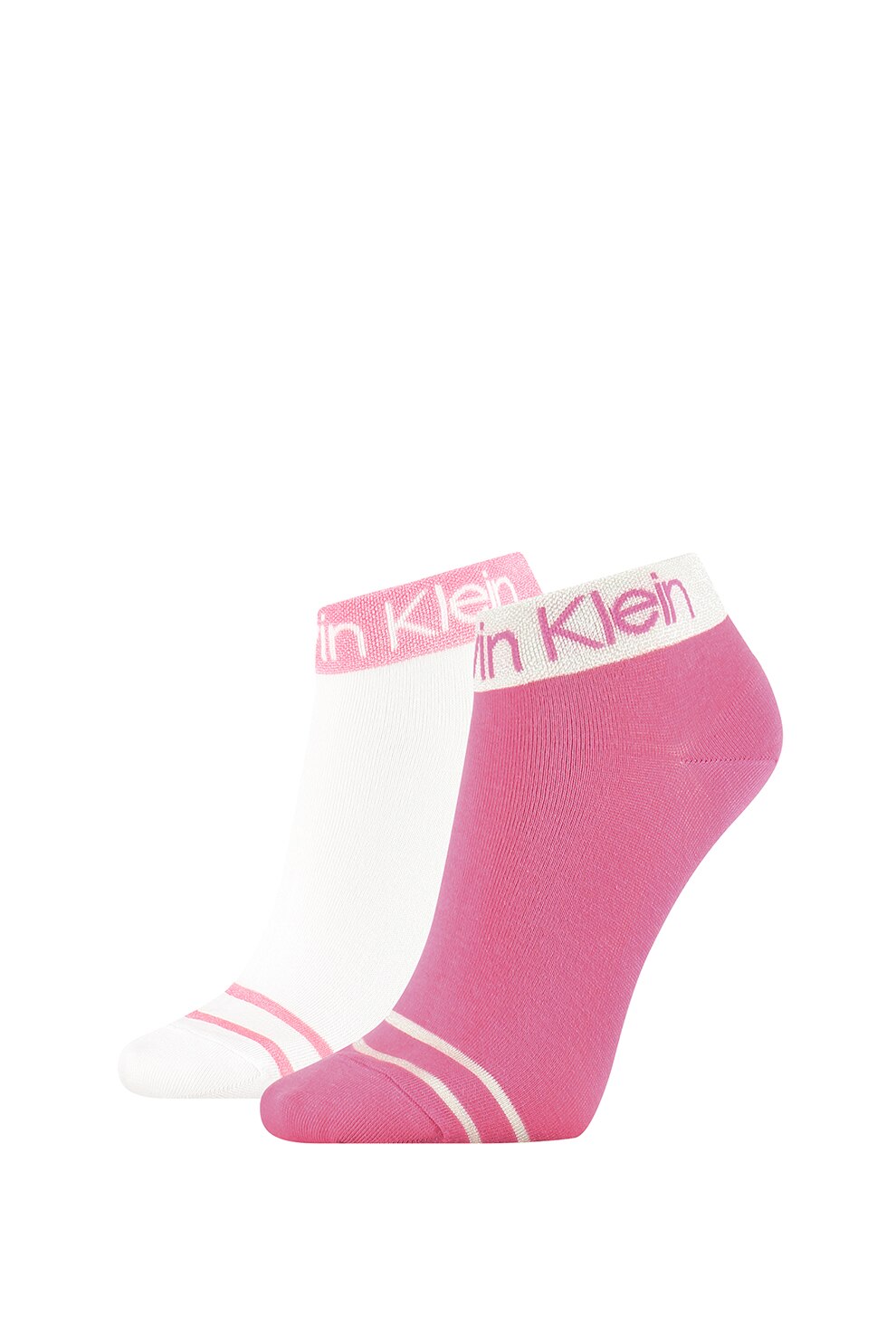 CALVIN KLEIN, Set de sosete pe glezna - 2 perechi, Roz/Alb, One Size