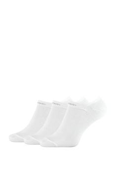 CALVIN KLEIN, Set de sosete pe glezna - 3 perechi, Alb, One Size CALVIN KLEIN, Set de sosete pe glezna - 3 perechi, Alb, One Size