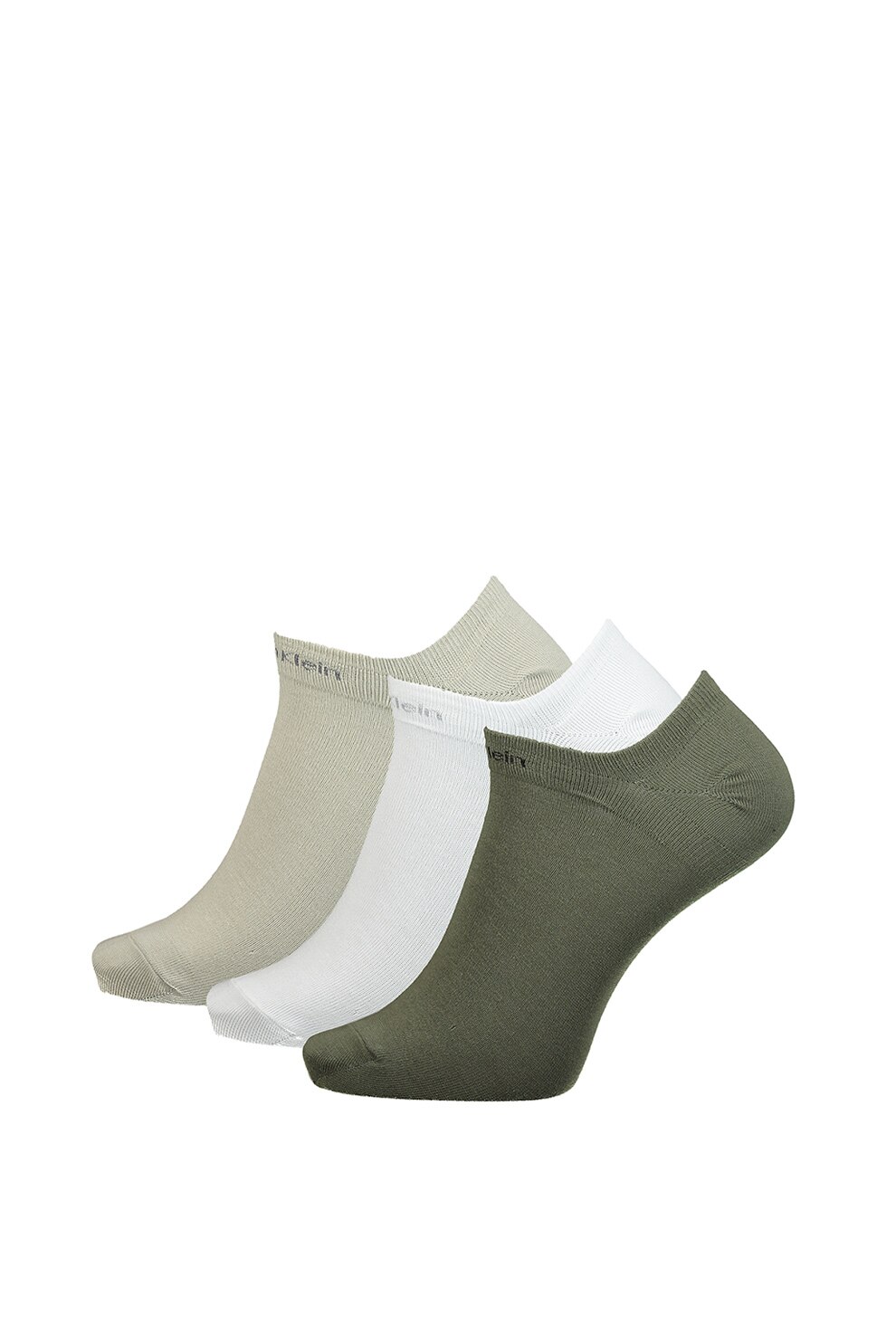 CALVIN KLEIN, Set de sosete pe glezna - 3 perechi, Verde sparanghel/verde feriga/alb, One Size