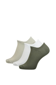 CALVIN KLEIN, Set de sosete pe glezna - 3 perechi, Verde sparanghel/verde feriga/alb, One Size CALVIN KLEIN, Set de sosete pe glezna - 3 perechi, Verde sparanghel/verde feriga/alb, One Size