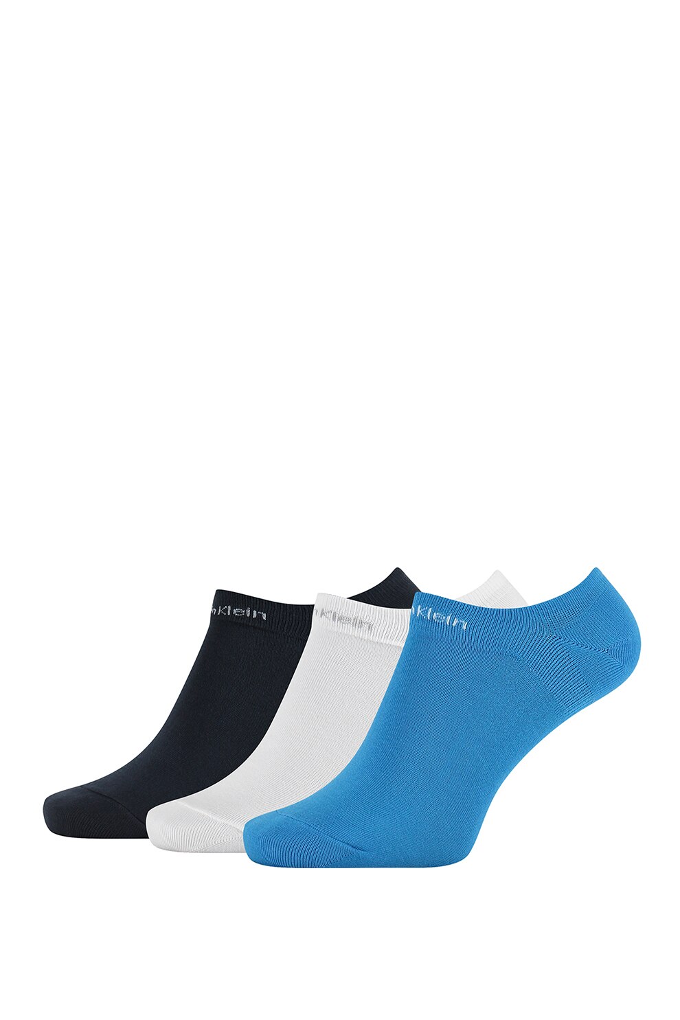 CALVIN KLEIN, Set de sosete pe glezna - 3 perechi, Albastru/Alb/Negru, One Size