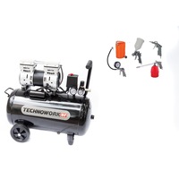 compresor fara ulei technoworker ks 1500-100l 100 l 2cp 232 lmin 8 bari kit accesorii aer comprimat atk-01 5 piese imagen 8_0_
0