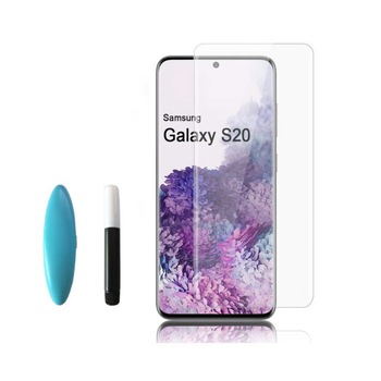 Folie din sticla cu adeziv UV Samsung Galaxy S20 cu lampa UV Folie din sticla cu adeziv UV Samsung Galaxy S20 cu lampa UV