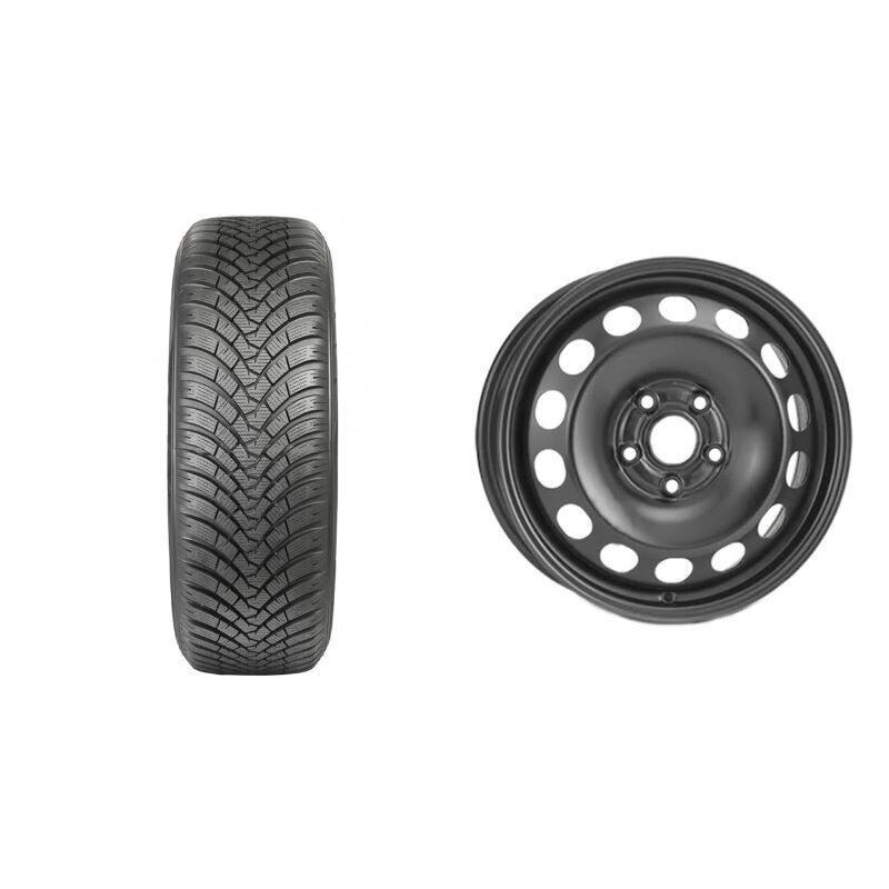 Roata completa VW Golf 7, Skoda Octavia 3, Seat Leon janta otel ALCAR 8667 6.5x16 + anvelopa iarna Falken HS01 205/55R16 91H